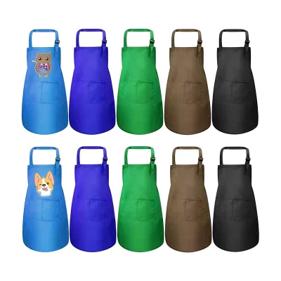 Custom Kids Waist Apron Set Fashionable Sleeveless Twill Canvas for Cleaning and Painting