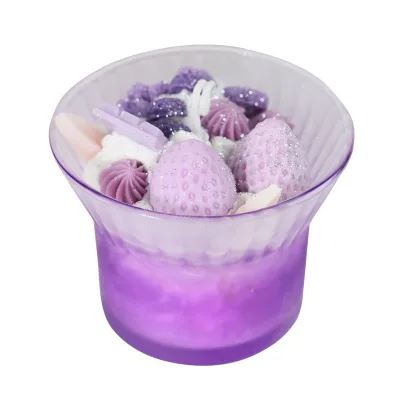 Peach Strawberry Fruit Ice Cream Dessert Style Novelty Aromatherapy Scented Candle for Girls Home Decoration Bars Handmade