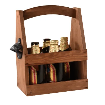 Classic Design New Wooden Beer Display Rack With Bottle Opener PC Material Cooler Wine Holder for Party Home Use Packed Carton