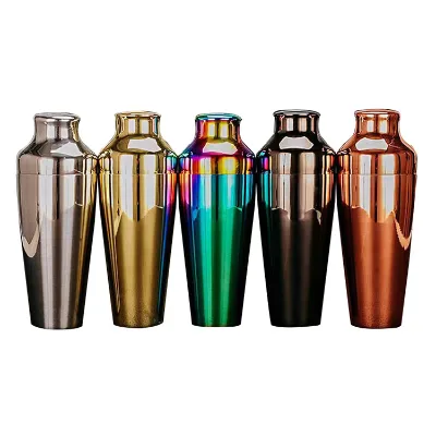 Factory Direct Sale Custom 600ml Metal Bar Tool Martini Drink Mixer Stainless Steel Gold Cocktail Parisian Shaker