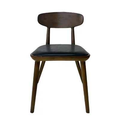 Solid wood dining chair all Log stool backrest chair Wooden negotiation Solid wood dining table chair
