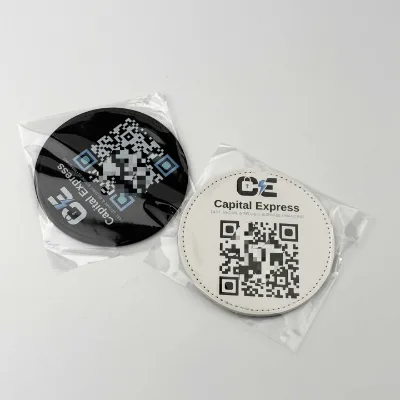 PU Insulated coaster Set - Circular Leather-printed Featuring Heat-resistant and Non-slip Properties for Bulk Wholesale