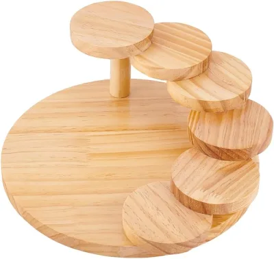 Factory Direct Stepped Sushi Rack Spiral Woodenwooden Towel Rack Stand Wooden Rack Stand Spiral Cake Saddle Stand Wood