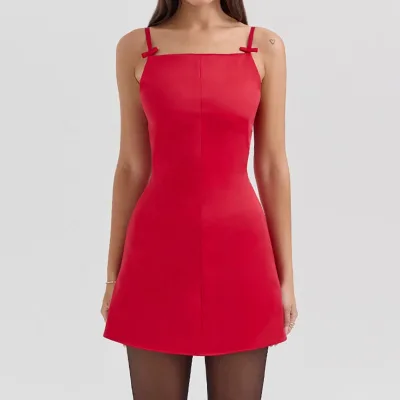 Sexy Bow Lady Luxury Party Old Elegant Woman Clothes Bran Dresses Sexy A-line Models Design Tassel Mini Dress