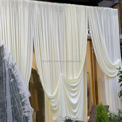 Luxury Milk Silk Double Layer Ice Cream Color Wedding Backdrop Detachable Stand Frame Custom Shape Indoor/Outdoor Use
