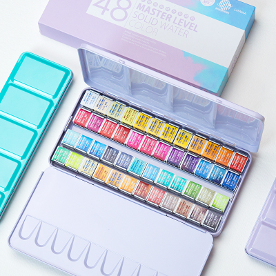 Watercolor Paint Metal Box Set, 48 Colors for Artists and Beginners, Art Supplies for Painting and Watercolor Techniques