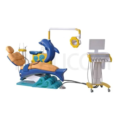 New Design Professional Double Armrest Adjustable Headrest Pediatric Dental Chair for Kids