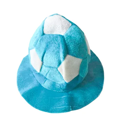 White Blue and Red Polyester Durable Free Size Football Fan Velvet Hat Christmas Party Carnival Cheerleading Prop Customization