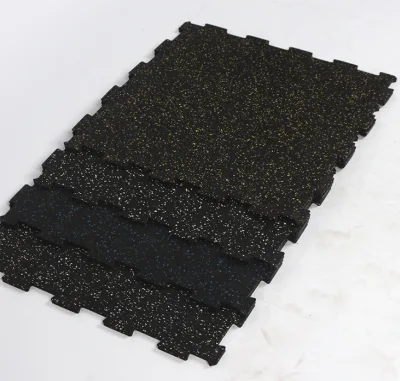 Seamless Joint Interlocking Sbr Vibrating Mats Recycling Rubber Tiles Gym Flooring Rubber Tiles 2cm Thick Puzzle Mat