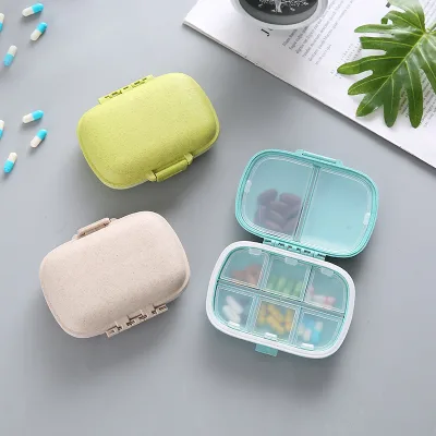 Portable Modern Minimalist Oval Polypropylene Pill Box Compact Eight-Compartment Design Airtight Moisture-Proof Large Capacity