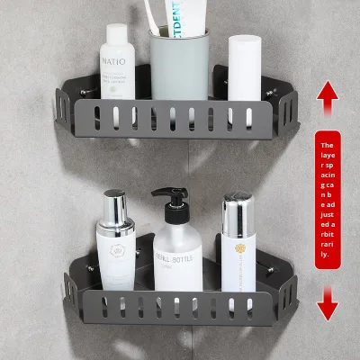 Gungrey No-Drill Double Tier Modern Sustainable Wall Mounted Bathroom Shelf Makeup Table Tray Washroom Sink Storage