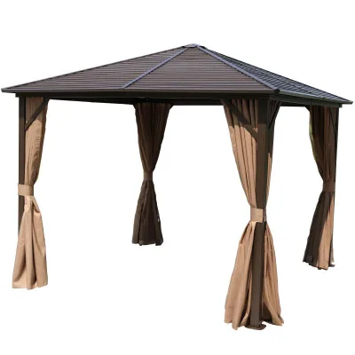 Premium Quality Outdoor Aluminum Pavilion Garden Villas-Eco-Friendly Waterproof Powder Coated Frame 4x4 Garden Decorations
