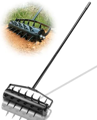 Lawn Aerator, Upgraded Manual Aerator Lawn Tool W/Detachable Steel Handle,Yard, Cropland to Loose Soil