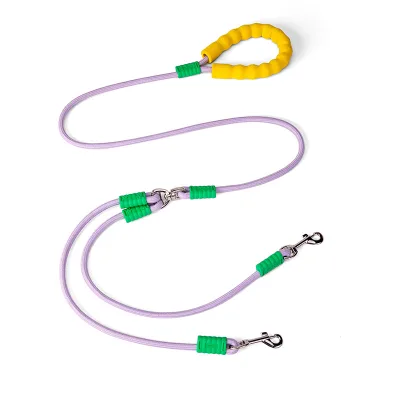 One-to-Two Dog P-Ropes Durable Polyester Dog Leashes Unique Print Pattern Padded Light