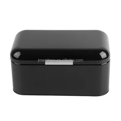 Bread Bin Metal Hinged Lid Ventilation Holes Bread Box Retro Bread Storage