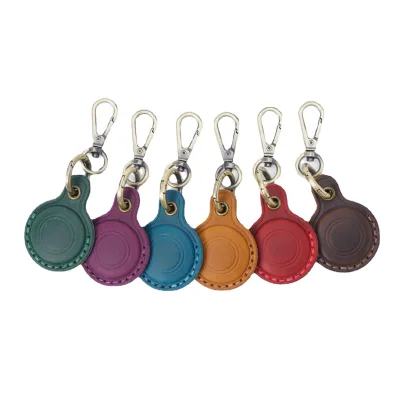 Genuine Leather with Hanging Closure Fashion Anti-Lost Keychain Locator Tracker for Protective Case