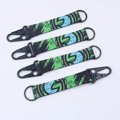 Wholesale Custom Logo Promotional Nylon Sublimation Keychains Creative Nylon Keychain Lanyard With Sublimation Printing