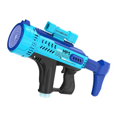 5 Color MP5 57 Hole Bubble Automatic Electric Bubble Machine Gun Super Large  Bubble Blaster Gun with Light