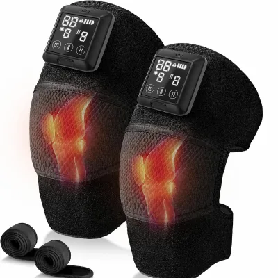 Cordless Knee Massager with Heat and Vibration 660nm 850nm Red Light Therapy Rechargeable Heated Knee Brace Wrap OEM ODM