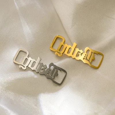 Personalized Sneaker Label Gold Custom Name Metal Logo Shoe Buckle Shoelace Tag