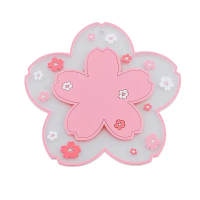 Household Non-slip Heat Resistant Sakura Drying Mats Kitchen Accessories Cherry Rubber Coaster