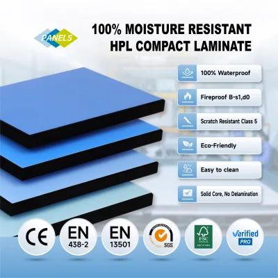 Heat Resistant Compact Laminate Sheet Suitable for Kitchen Countertop Surfaces Compact Laminate