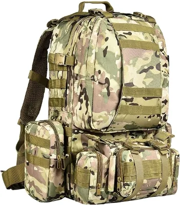 Large 60L Tactical Backpack Detachable Molle System Shooting Accessories Including Outdoor Activities Wooden Slingshot Shooting