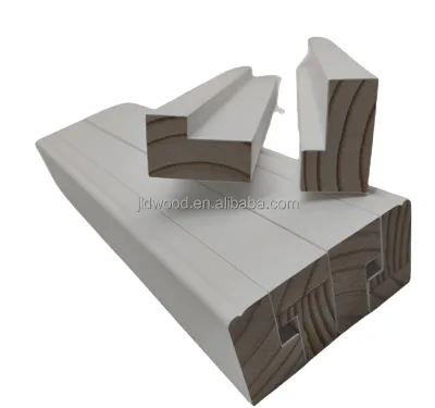 Home Construction Wood Material White Primer Plantation Shutter Componnents Window Frame
