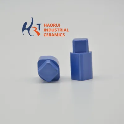 Blue Zirconia Ceramic Positioning Pin Custom Threaded Locator High Precision Wear Resistant Industrial Ceramic Component