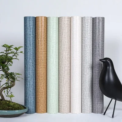 Fancy-fix Warm Solid Color PVC Textured Wallpaper Roll