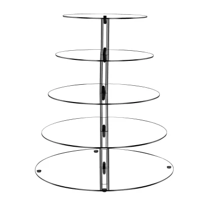 Flat Package Assembled Multi-layers Rgb Led Lights Wedding Standing Cup Cake Dessert Stand Acrylic Cake Display Stands