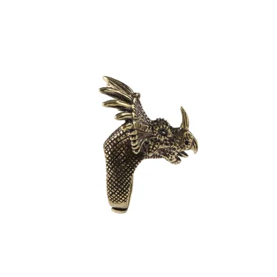 Antique Copper Made Old Triangle Dragon Ring Male Brass Ring Adjustment Opening Finger Ring