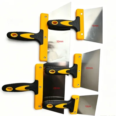 Industrial & DIY Grade Stainless Steel Arc Scraper with Flexible Carbon Steel Blade and Plastic Handle for Putty Knife Usage