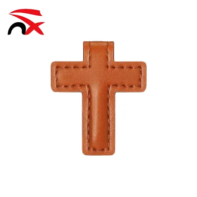 Hot Sale Wholesale Custom Logo Magnetic Bookmarks Cross Style Leather Bookmark Clip Text Book Marker Clip for Students