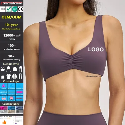 Seamless Padded Yoga Sports Bra Light Support Strappy Back Stretch Activewear Top