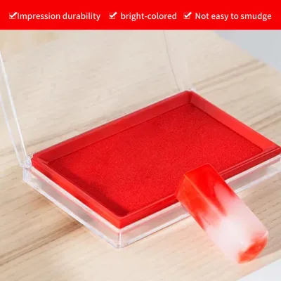 High Large Black Ink Pad Stamp with Felt Plastic Cover Office Blank Stamp for Sealing Documents