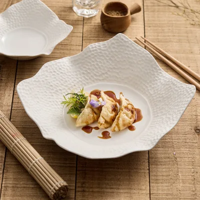 Irregular-Shaped Microwave Safe Plate National Fashion & New Chinese Style Solid Pattern Commercial Use