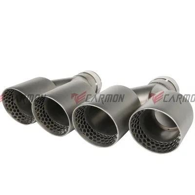 Dual Y Pipe 304 Stainless Steel Bowl Outlet Design Sandblasting Car Muffler Exhaust Tail Pipe for VW Golf 6 Golf 7 R Line