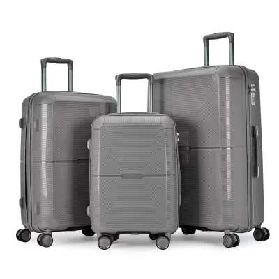 High Quality Lightweight 3-Piece Hardshell Luggage Set Customizable Logo Hot Selling Carry-On Size High Capacity Polyester PP