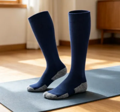 Long+144N+Graduated+Compression+Soccer+Socks+for+Elite+Athletes+-+Cushioned+Heel+Toe+Performance+Football+Socks
