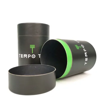 ECO Recycled Black Custom Printed Creative Round Mailing Packaging Paper Cardboard Tubes for Tea
