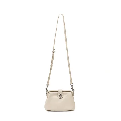Niche 2026 New Arrival Womens Full-grain Leather Simple Solid-Color Versatile StylishShoulder Crossbody Bag Hasps