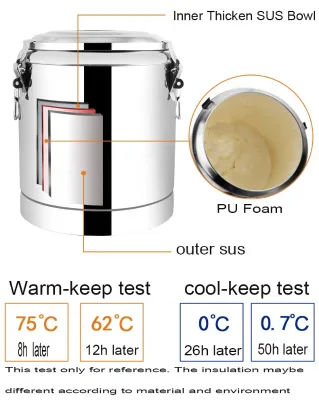 Thickened Base Movable Handle Stainless Steel Insulated Water Barrel
