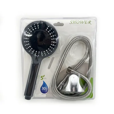 High Pressure Handheld Shower Head With Handheld Shower Head High Pressure 5 Modes Powerful Round Black for Bathroom