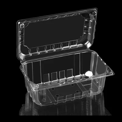 500g Disposable plastic Strawberry clamshell Box Food Grade Transpaent PET Clamshell for Cherry Tomato, Grape RPET