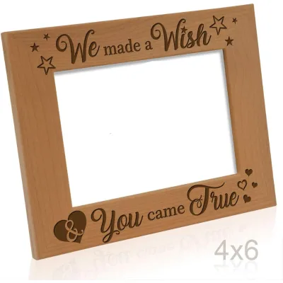 Carved Natural Wood Picture Frame, New Baby Gift, New Mom, New Dad, Adoption Gift