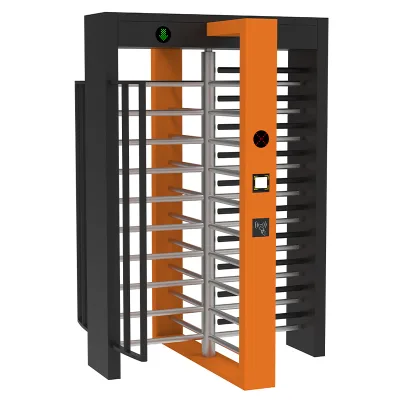 Premium Baked Enamel Integrated QR Code Scanner Full Height Turnstile for Secure Stadium Access Control