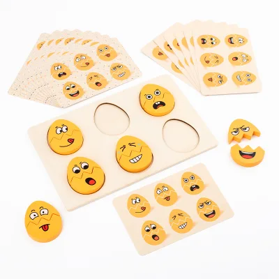 Cross-border Montessori Fun Expression Matching Puzzle Game Ages 0-24 Months Baby's Intellectual Development Early Education
