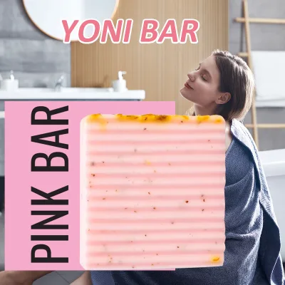 YONI Soap Private Soap Essential Oil Soap Mint Green Bar pink Wavy Pattern Bath Shower Private Parts Soap