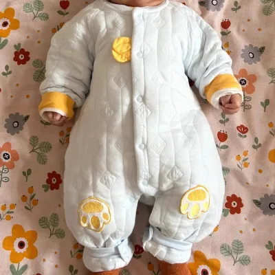 Baby Jumpsuit Thickened Clothes  Autumn Winter Newborn Class a Clothing